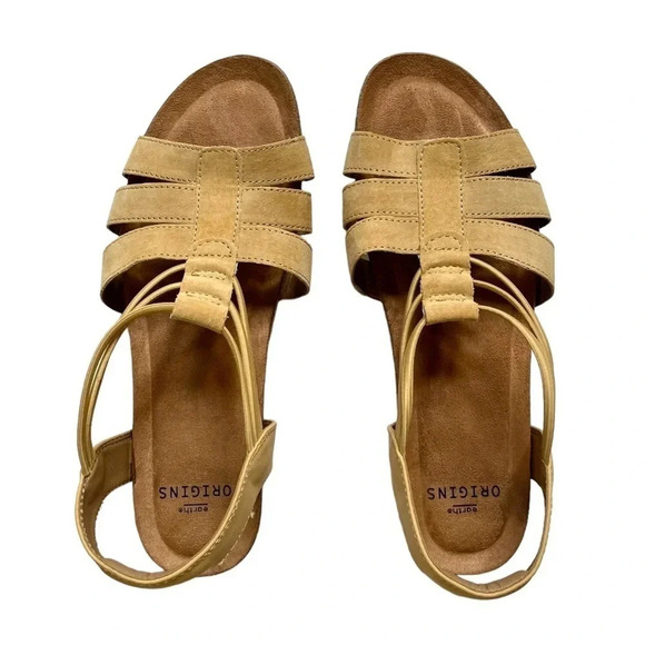 NEW Earth Origins Laney Leather Sling Back Sandals - Picture 1 of 4
